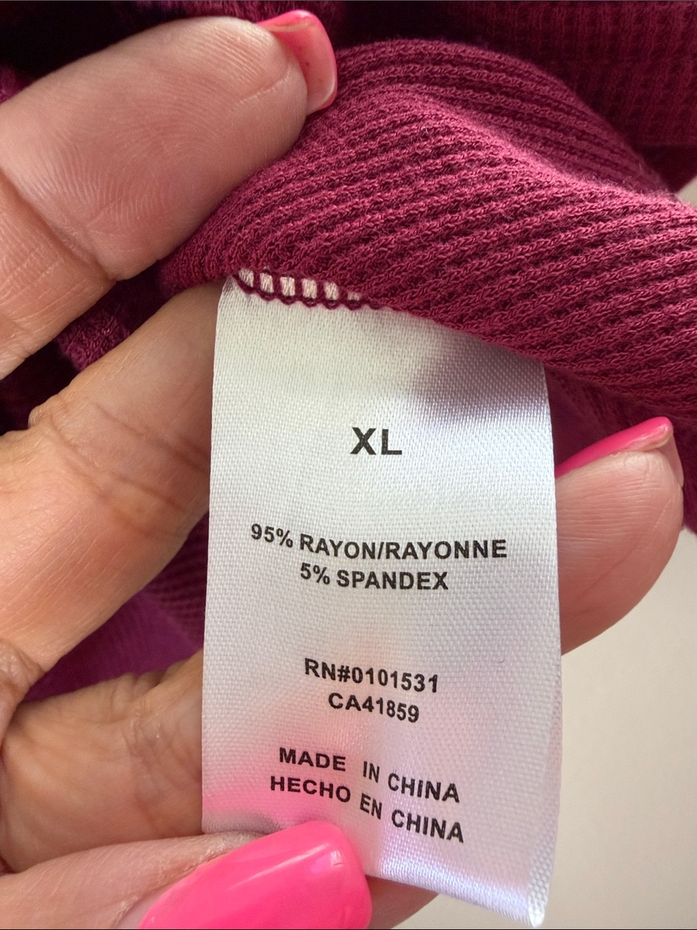 Lace-Trim Short Sleeve Tee - Raspberry - Picture 7 of 8